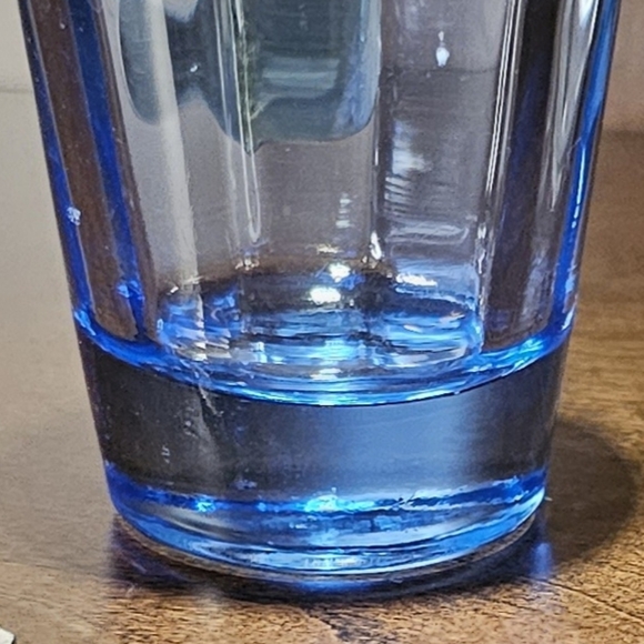 (1) Route 66 Blue Tinted Shot Glass w/ Pewter Emblem - Picture 5 of 9